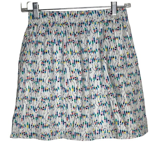 Lilly Pulitzer XS Skirt Oh Buoy Print Mini Flare White Multicolor Pull‑On Preppy - Picture 2 of 10